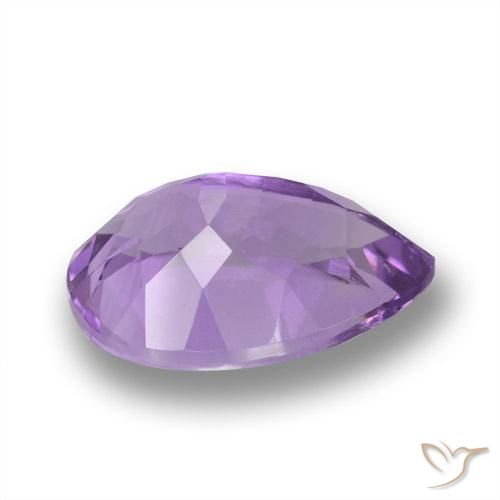 Amatista Violeta medio natural de 4.87 ct, En forma de pera, VVS