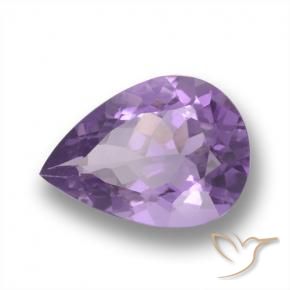 Amatista Violeta medio natural de 4.33 ct, En forma de pera, VVS