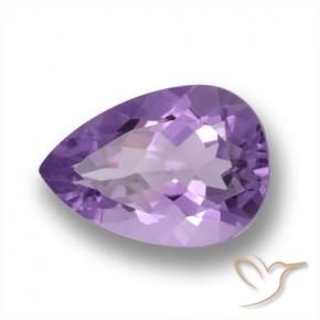 Amatista Violeta medio natural de 4.31 ct, En forma de pera, VVS-VS