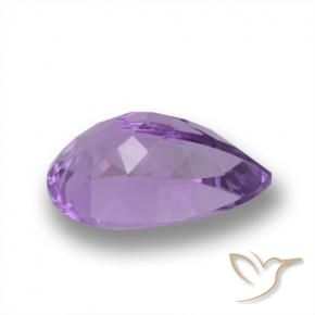 Amatista Violeta medio natural de 4.31 ct, En forma de pera, VVS-VS