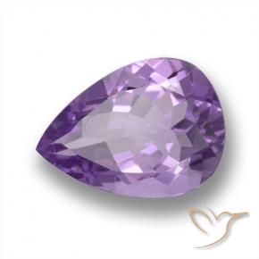 Amatista Violeta medio natural de 4.43 ct, En forma de pera, VVS