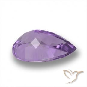 Amatista Violeta medio natural de 4.43 ct, En forma de pera, VVS