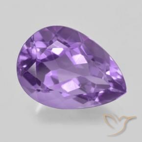 Amatista Violeta púrpura medio natural de 5.28 ct, En forma de pera, VVS