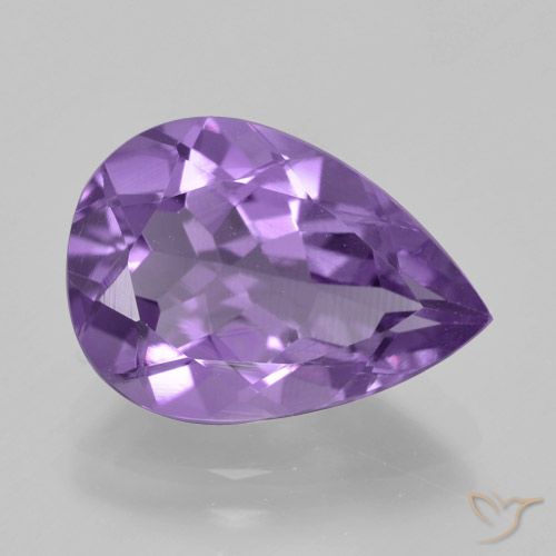 4.44ct Natural Violeta medio Amatista, En forma de pera, VVS