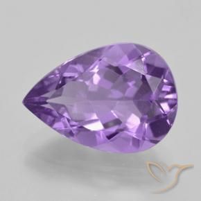 Amatista Violeta medio natural de 4.44 ct, En forma de pera, VVS