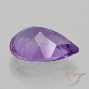 Amatista Violeta medio natural de 4.44 ct, En forma de pera, VVS