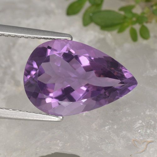 4.56ct Natural Violeta medio Amatista, En forma de pera, VVS