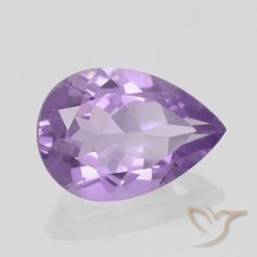 Amatista Violeta medio natural de 4.59 ct, En forma de pera, VVS