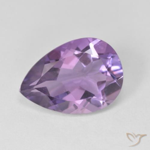 Amatista Violeta medio natural de 4.35 ct, En forma de pera, VVS