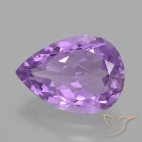 Amatista Violeta medio natural de 4.43 ct, En forma de pera, VVS-VS