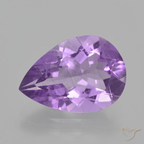 4.03ct Natural Violeta medio Amatista, En forma de pera, VS