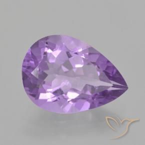 Amatista Violeta medio natural de 4.03 ct, En forma de pera, VS