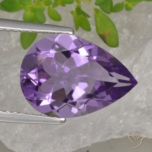 3.89ct Natural Violeta oscuro Amatista, En forma de pera, VS