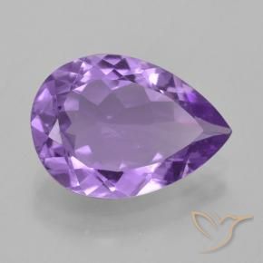 Amatista Violeta medio natural de 3.92 ct, En forma de pera, VVS-VS