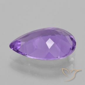 Amatista Violeta medio natural de 3.92 ct, En forma de pera, VVS-VS