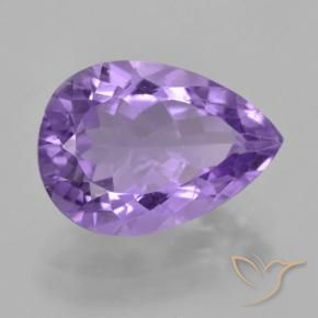 Amatista Violeta medio natural de 4.49 ct, En forma de pera, VVS-VS