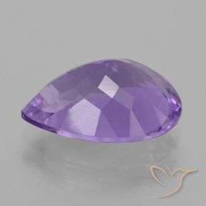 Amatista Violeta medio natural de 4.49 ct, En forma de pera, VVS-VS