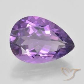 Amatista Violeta intenso natural de 4.75 ct, En forma de pera, VVS