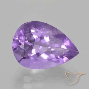 Amatista Violeta medio natural de 4.93 ct, En forma de pera, VVS