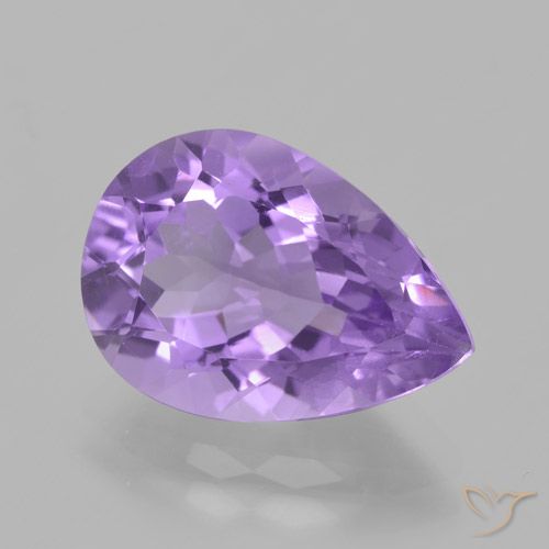 4.66ct Natural Violeta medio Amatista, En forma de pera, VVS