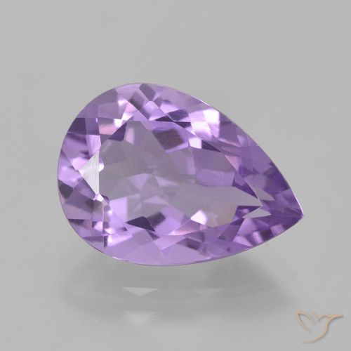 4.34ct Natural Violeta medio Amatista, En forma de pera, VVS