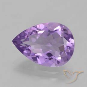 Amatista Violeta medio natural de 4.34 ct, En forma de pera, VVS