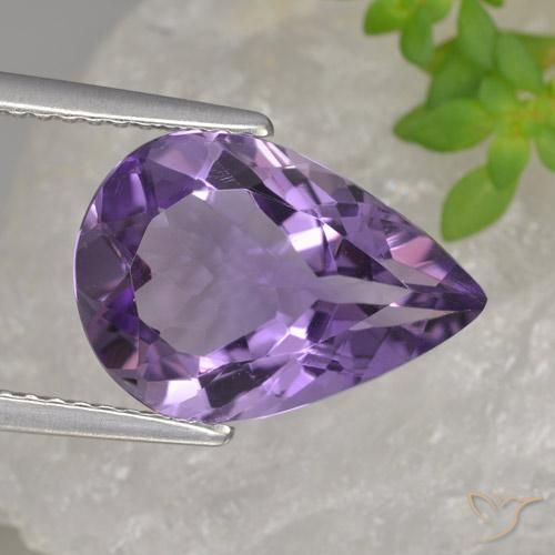 3.89ct Natural Violeta medio Amatista, En forma de pera, VVS
