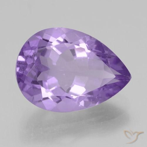 Amatista Violeta iris intenso natural de 4.80 ct, En forma de pera, VVS