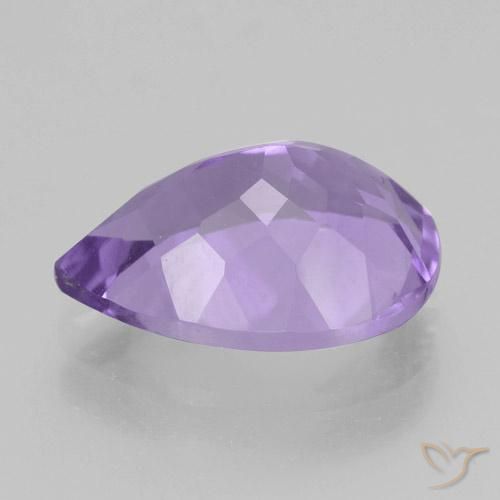 Amatista Violeta iris intenso natural de 4.80 ct, En forma de pera, VVS