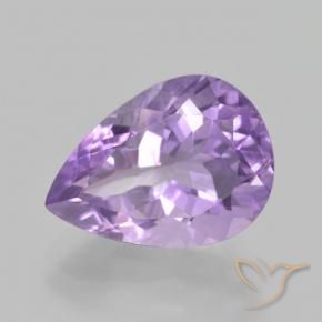 Amatista Violeta medio natural de 5.01 ct, En forma de pera, VVS