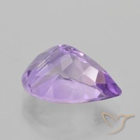 Amatista Violeta medio natural de 5.01 ct, En forma de pera, VVS