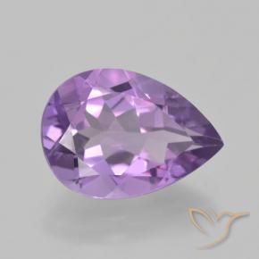 Amatista Violeta medio natural de 4.56 ct, En forma de pera, VVS-VS