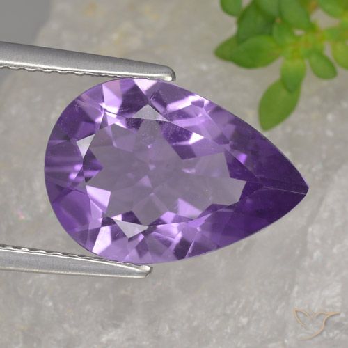 3.81ct Natural Violeta medio Amatista, En forma de pera, VVS-VS
