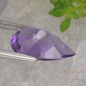 Amatista Violeta medio natural de 3.81 ct, En forma de pera, VVS-VS