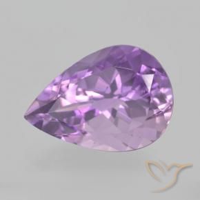 Amatista Violeta iris rosáceo natural de 5.25 ct, En forma de pera, VVS-VS