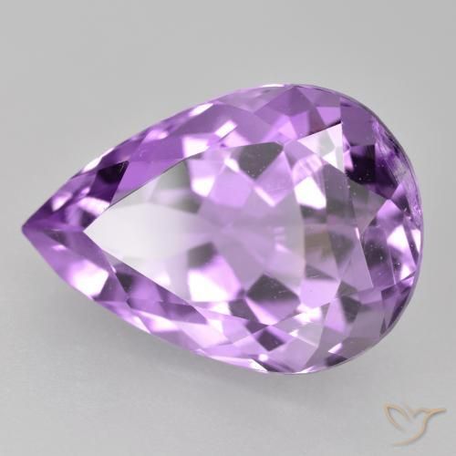 Amatista Violeta púrpura intenso natural de 4.66 ct, En forma de pera, VVS