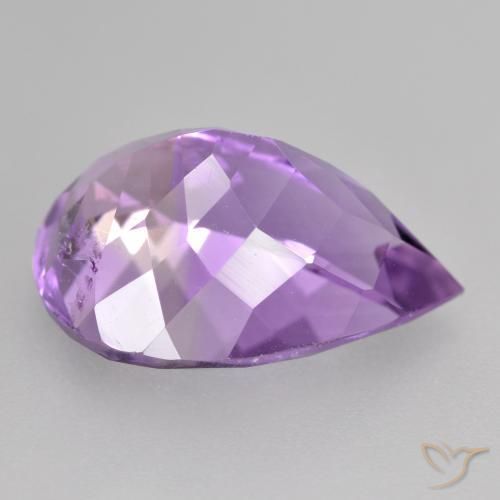 Amatista Violeta púrpura intenso natural de 4.66 ct, En forma de pera, VVS