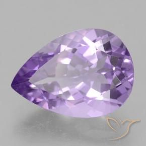 Amatista Violeta medio natural de 4.59 ct, En forma de pera, VVS