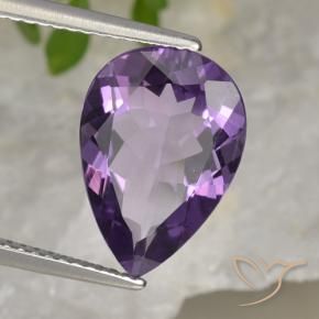Amatista Rosado-violeta medio natural de 4.13 ct, En forma de pera, VVS