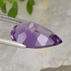 Amatista Rosado-violeta medio natural de 4.13 ct, En forma de pera, VVS