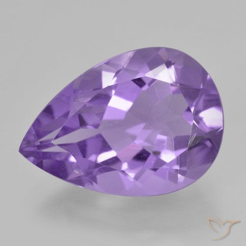 4.39ct Natural Violeta medio Amatista, En forma de pera, VVS