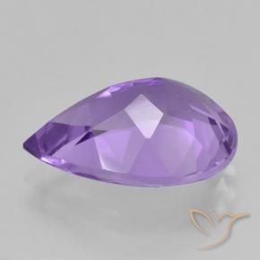 Amatista Violeta medio natural de 4.39 ct, En forma de pera, VVS