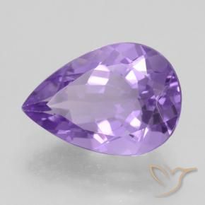Amatista Violeta medio natural de 4.30 ct, En forma de pera, VVS
