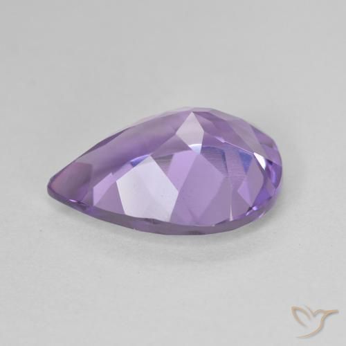 Amatista Violeta medio natural de 4.48 ct, En forma de pera, VVS