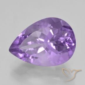 Amatista Violeta medio natural de 5.06 ct, En forma de pera, VVS