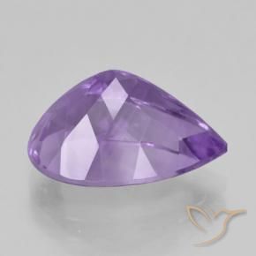 Amatista Violeta medio natural de 5.06 ct, En forma de pera, VVS