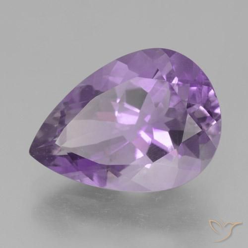 Amatista Rosado violeta medio natural de 4.63 ct, En forma de pera, VVS