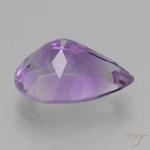 Amatista Rosado violeta medio natural de 4.63 ct, En forma de pera, VVS