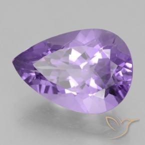Amatista Violeta medio natural de 4.39 ct, En forma de pera, VVS