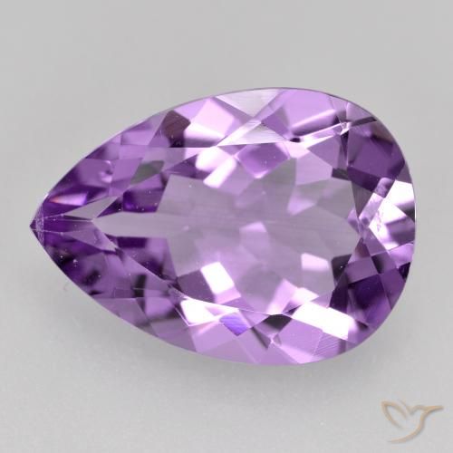 Amatista violeta púrpura intenso natural de 4,31 ct, en forma de pera, VVS